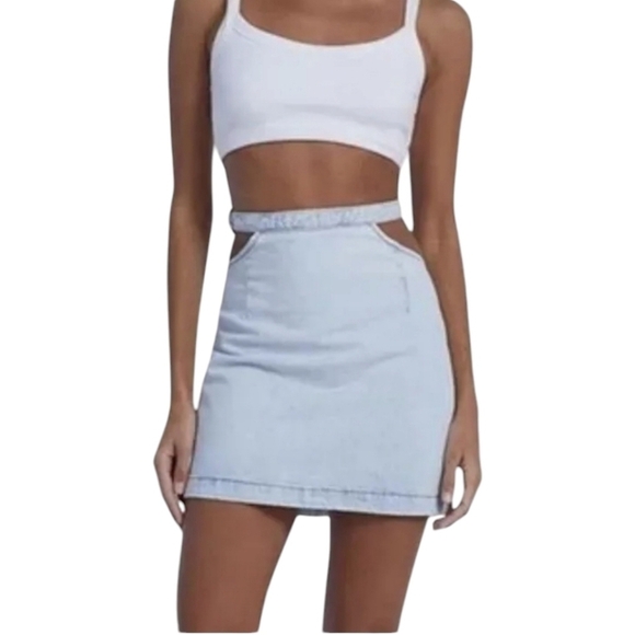 WeWoreWhat Cut Out Skirt in Indigo Comfort Super Light•XL•NWT - Picture 7 of 14